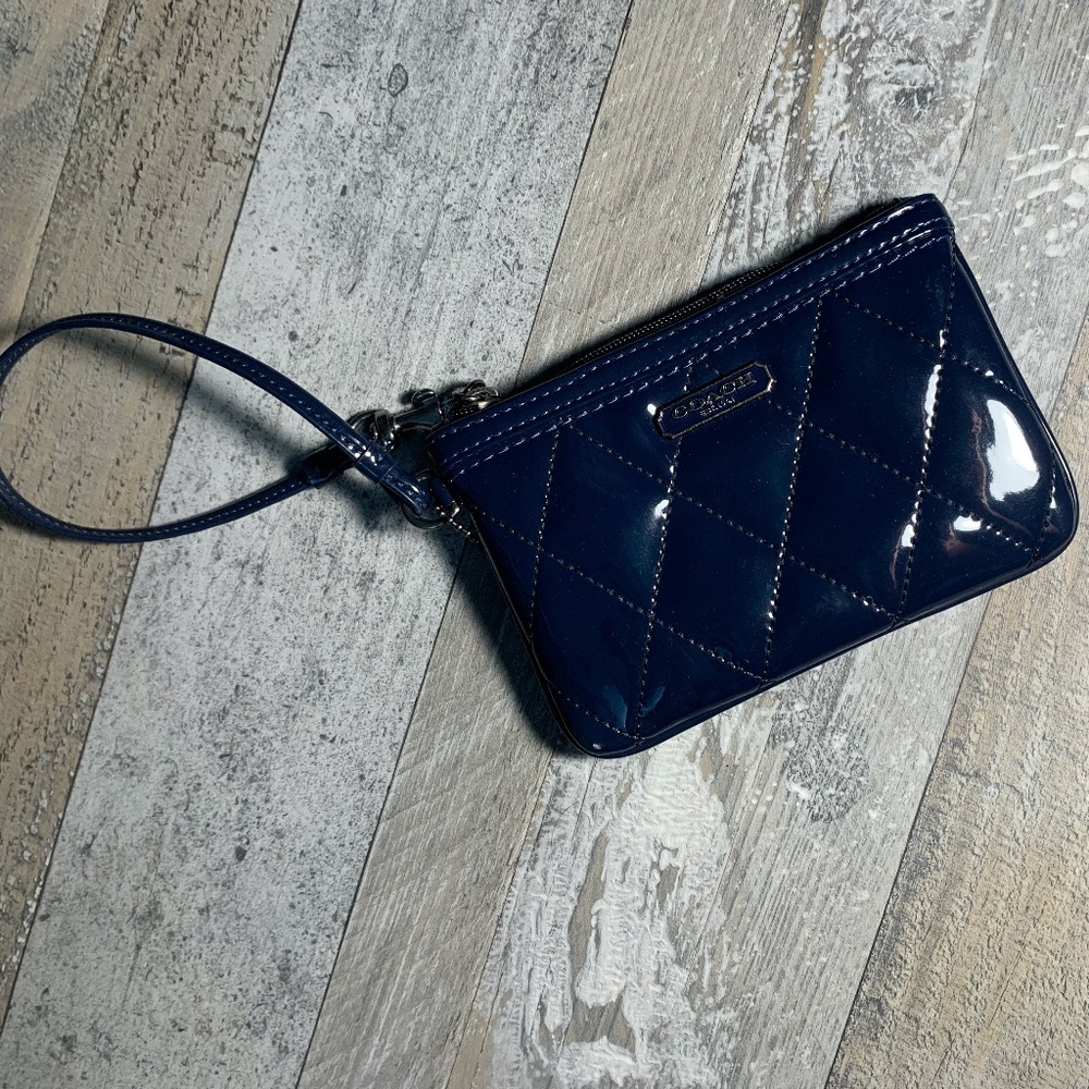 Coach Navy Blue Wristlet
